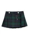 Mariella Ferrari pleated plaid skirt - Blue