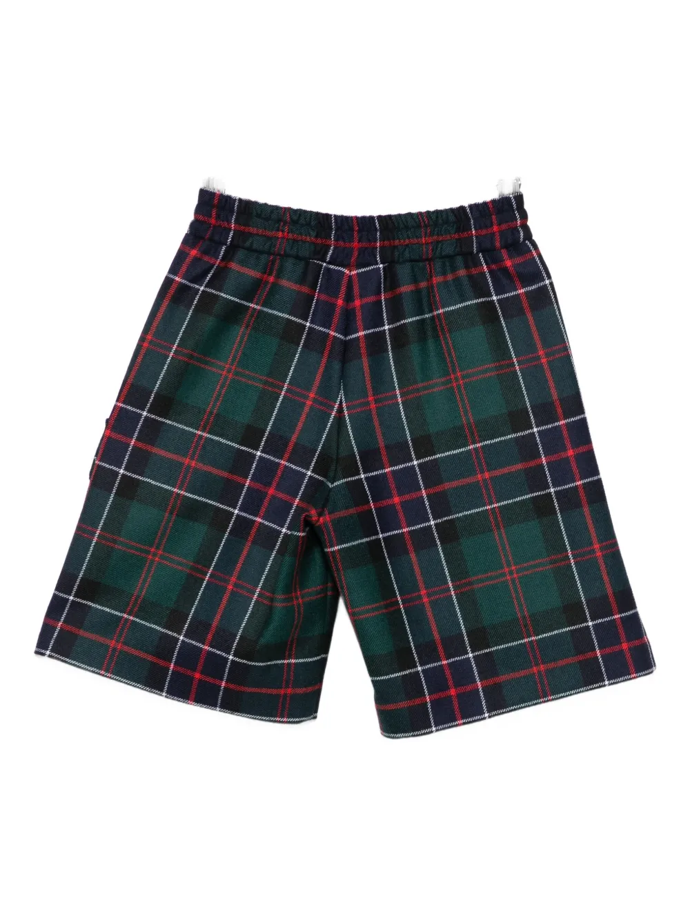 Fendi Kids Geruite shorts met patch Groen