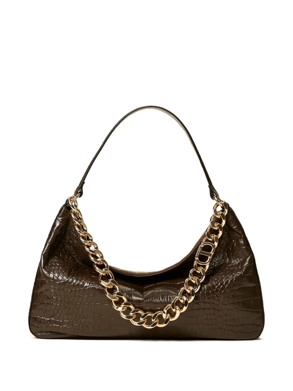 TWINSET Liliane crocodile-effect chain shoulder bag | Black | Image 1