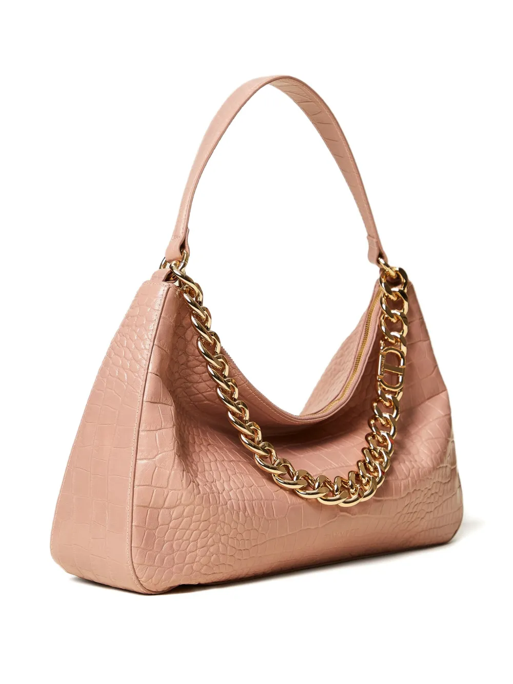 Twinset Liliane Crocodile-effect Chain Shoulder Bag In Pink