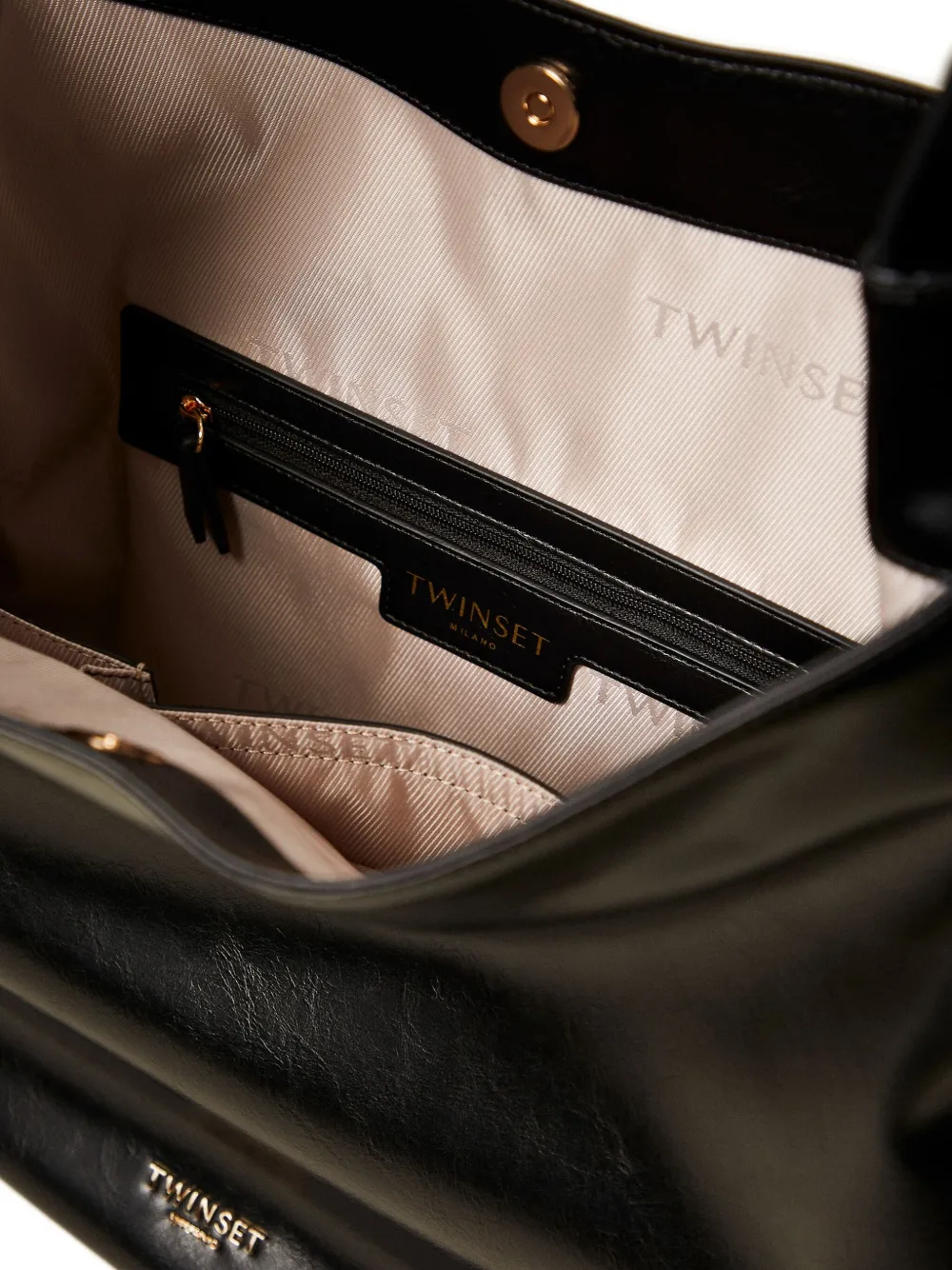Twinset Top-handle Buckle-detail Tote Bag In Black