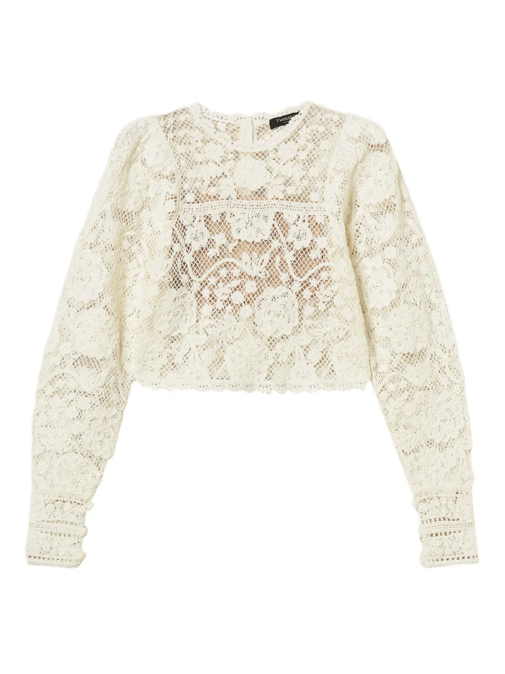 Twinset Crochet Sweater In Neutral