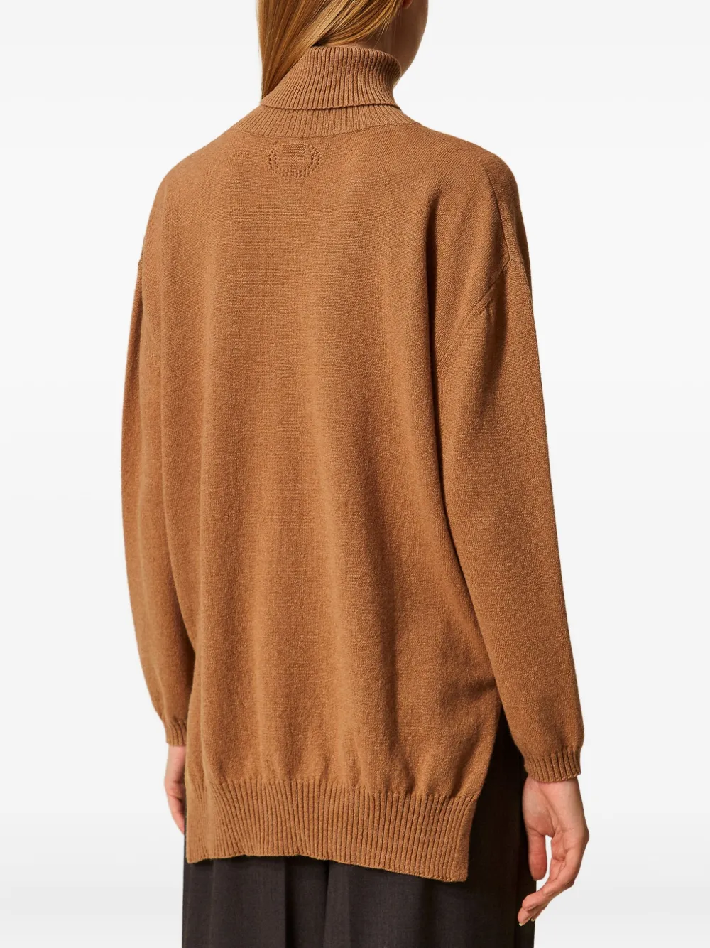 Twinset Turtle Neck Sweater In Brown