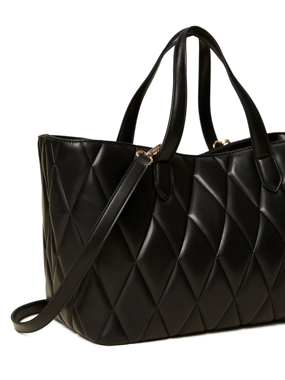 TWINSET Gewatteerde shopper met afneembaar bandje Zwart