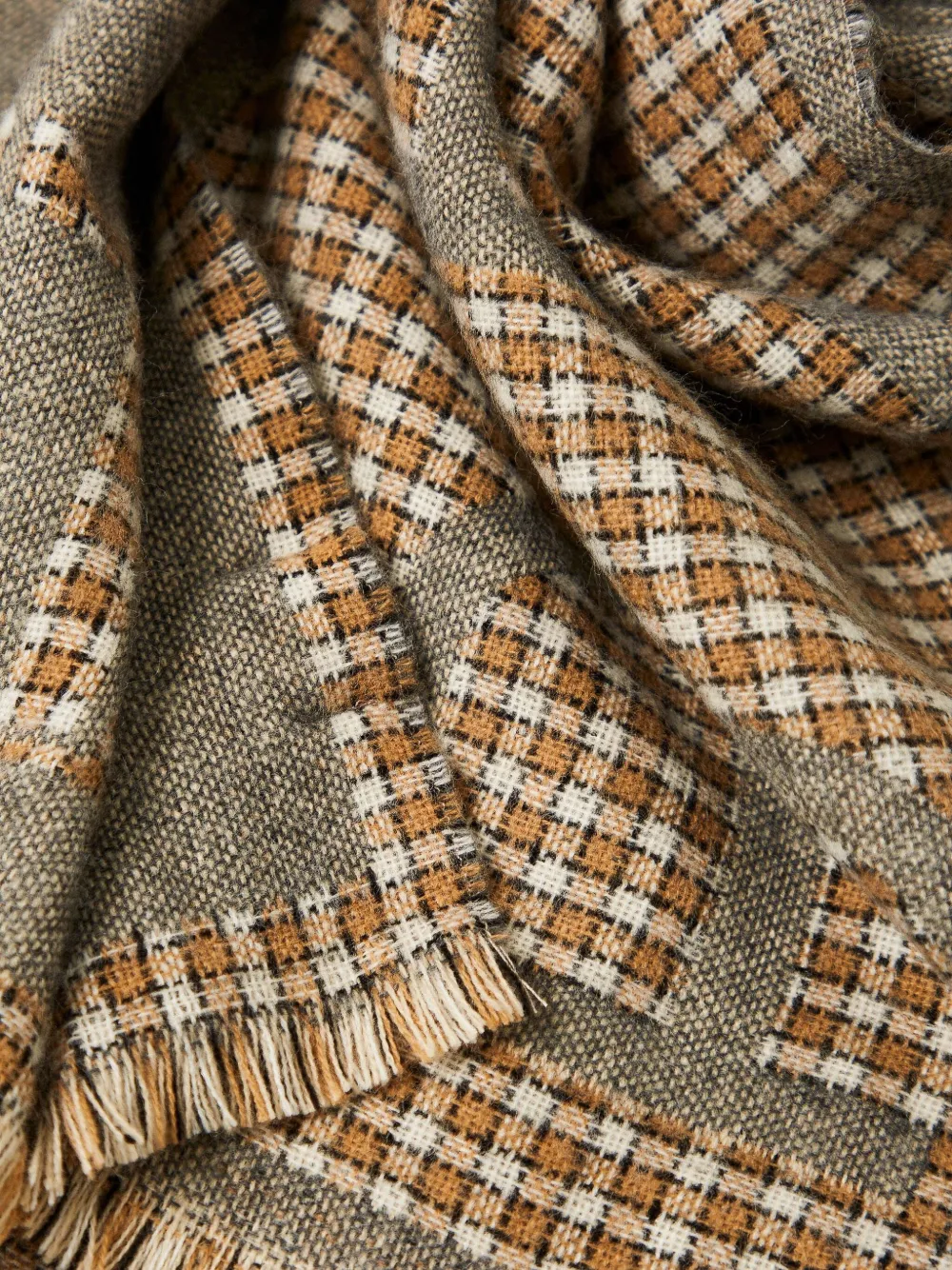 Twinset Checked Scarf In Green