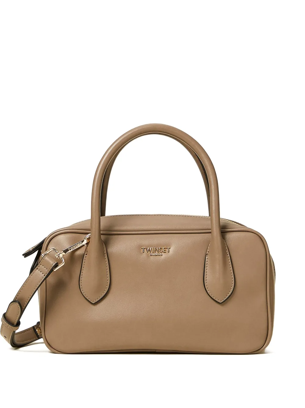 TWINSET top-handle zip-fastening tote bag | Brown | Image 1