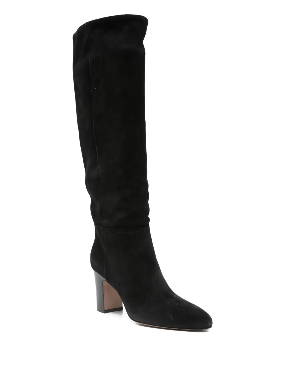 Paris Texas suede leather block-heel boots Black