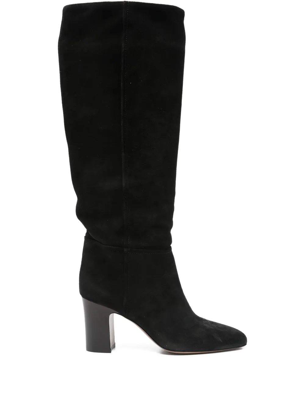 Paris Texas suede leather block-heel boots Black