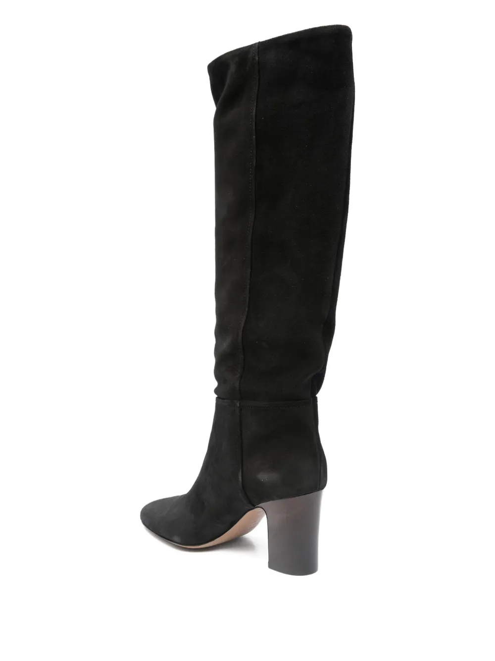 Paris Texas suede leather block-heel boots Black