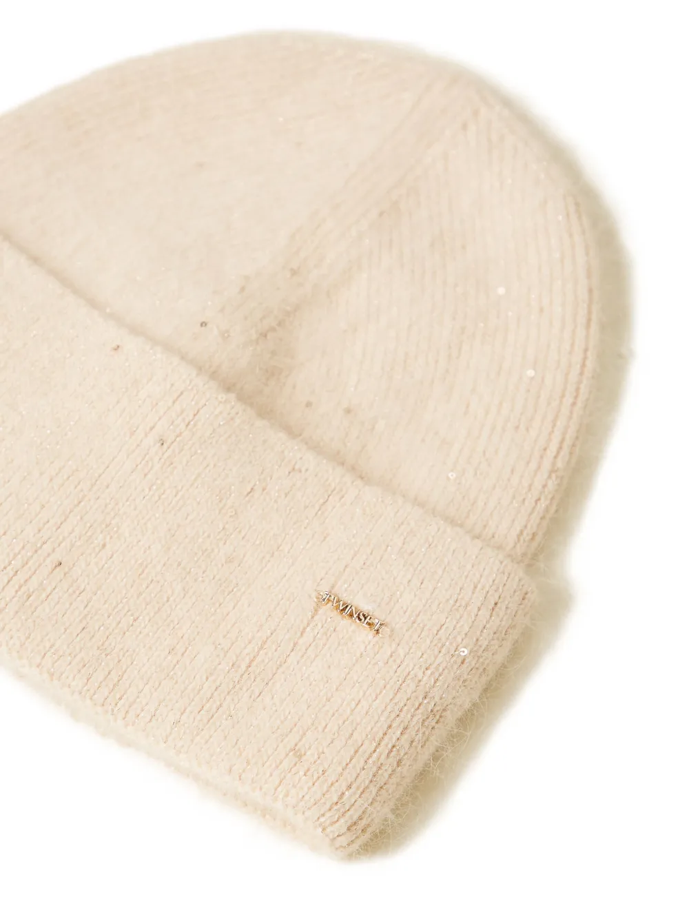 TWINSET Muts met logoplakkaat - Beige