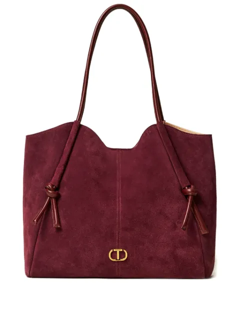 TWINSET knotted-strap suede tote bag