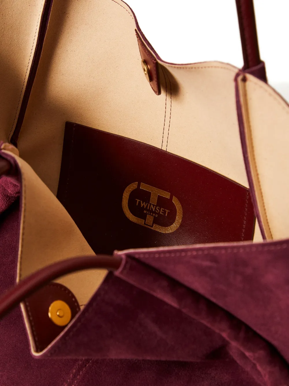 Twinset Knotted-strap Suede Tote Bag In Red