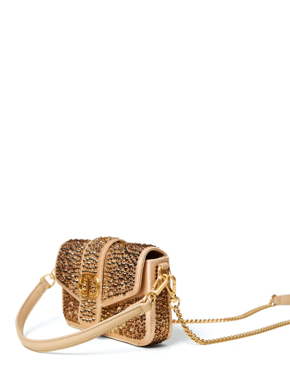 TWINSET Amie schoudertas verfraaid met kristallen en ketting Bruin