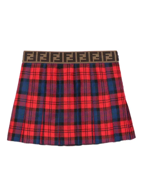 Fendi Kids Gonna plissettata tartan
