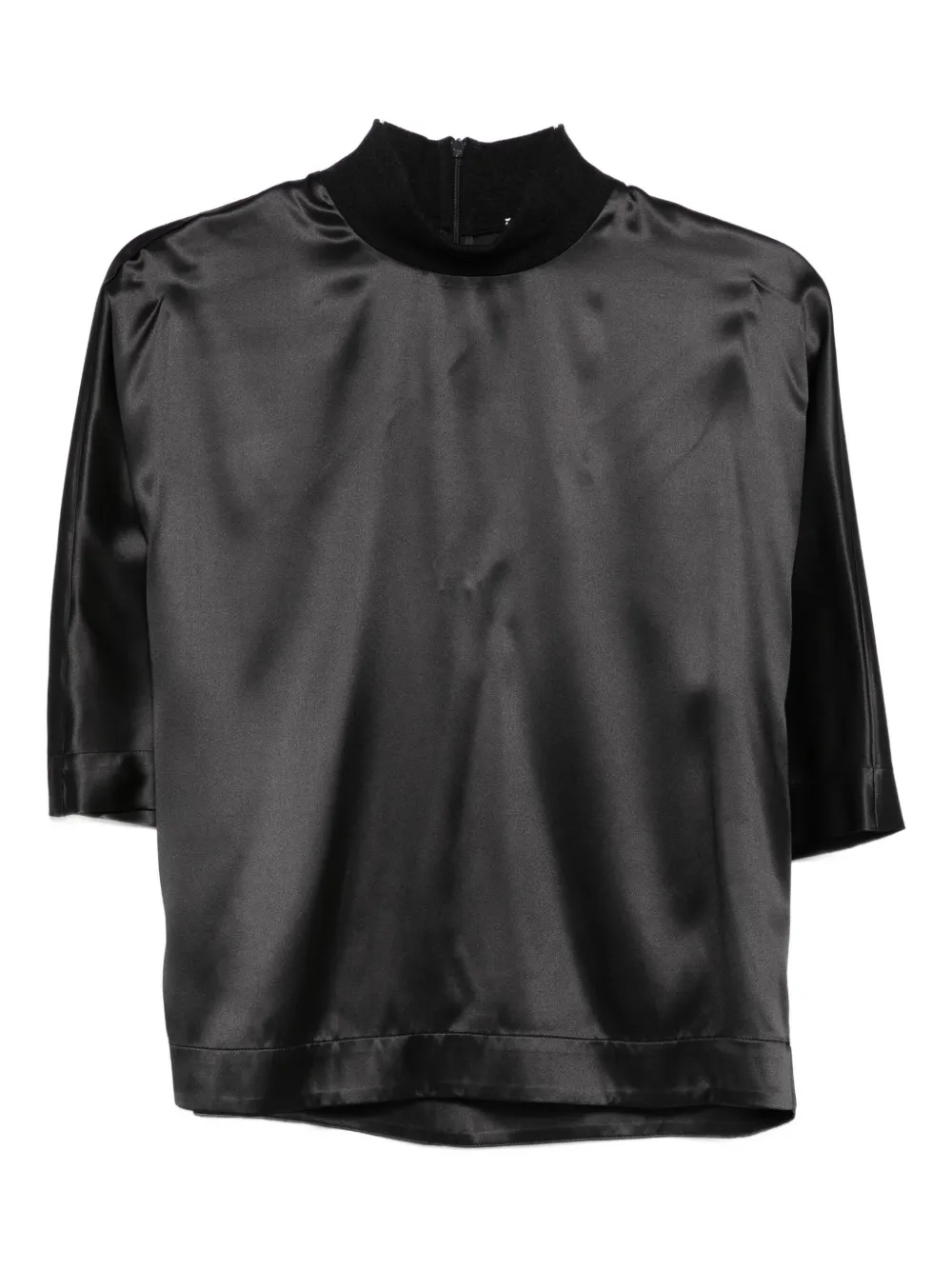 Peserico high-neck short-sleeve top | Black | Image 1