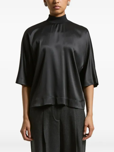 Peserico high-neck short-sleeves top