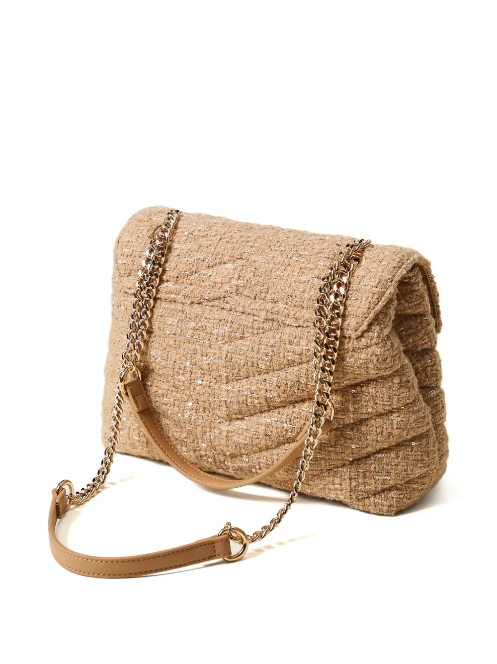 TWINSET Dreamy gewatteerde tas met ketting Beige
