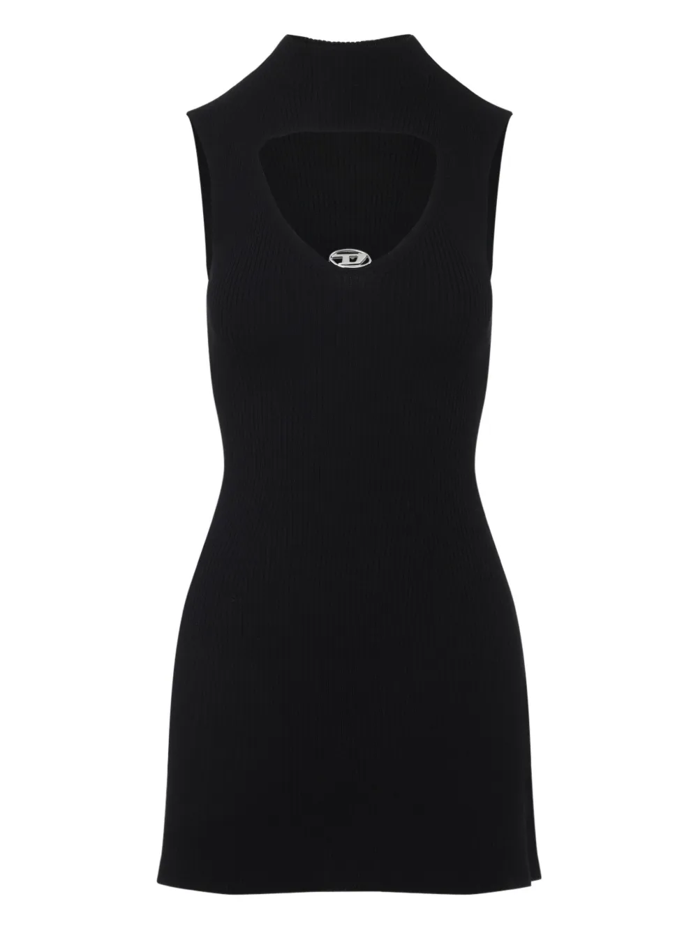 Diesel M-Oloni geribbelde mini-jurk met uitgesneden details Zwart