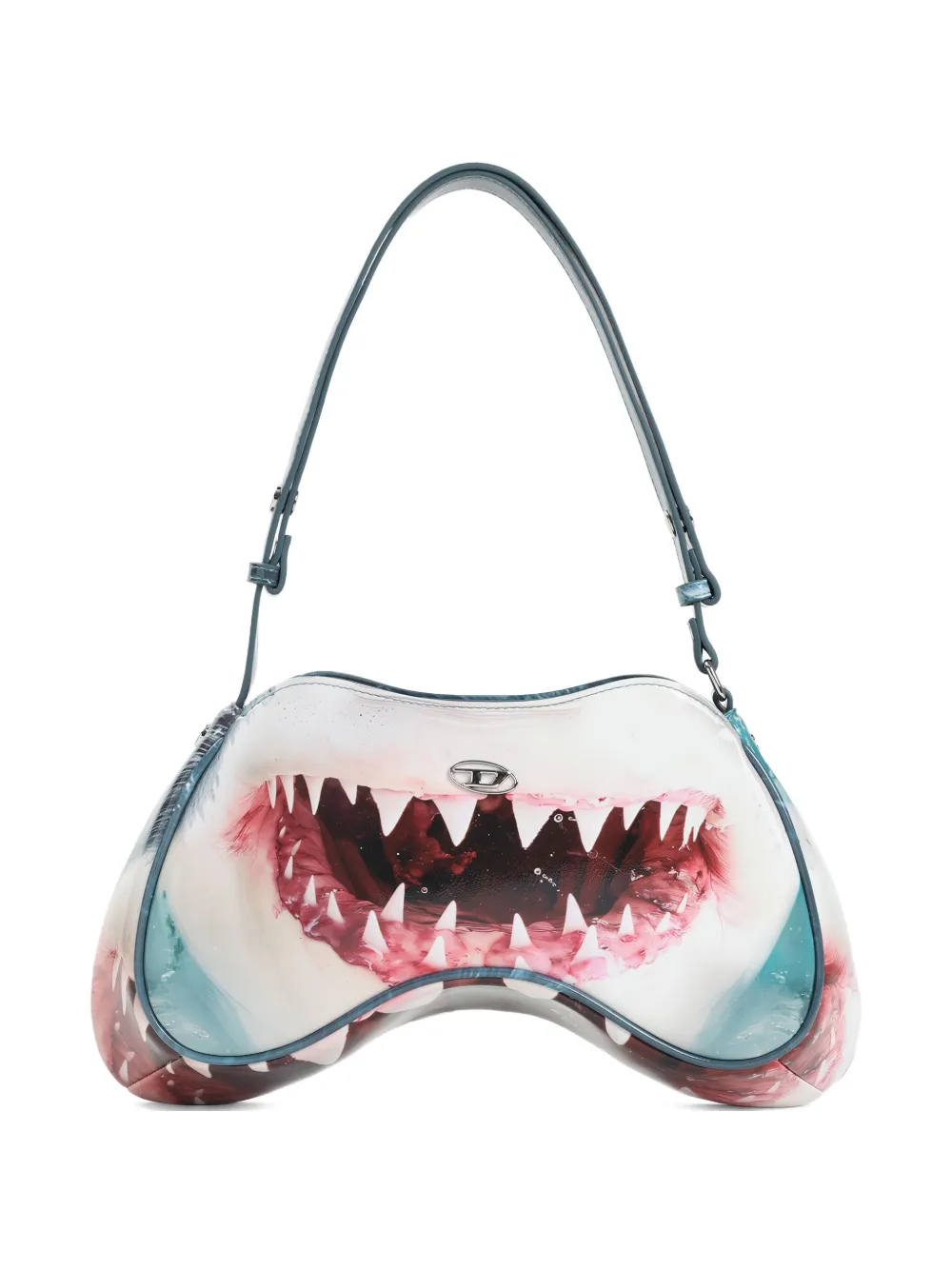 Diesel Play shark-mouth shoulder bag Blauw
