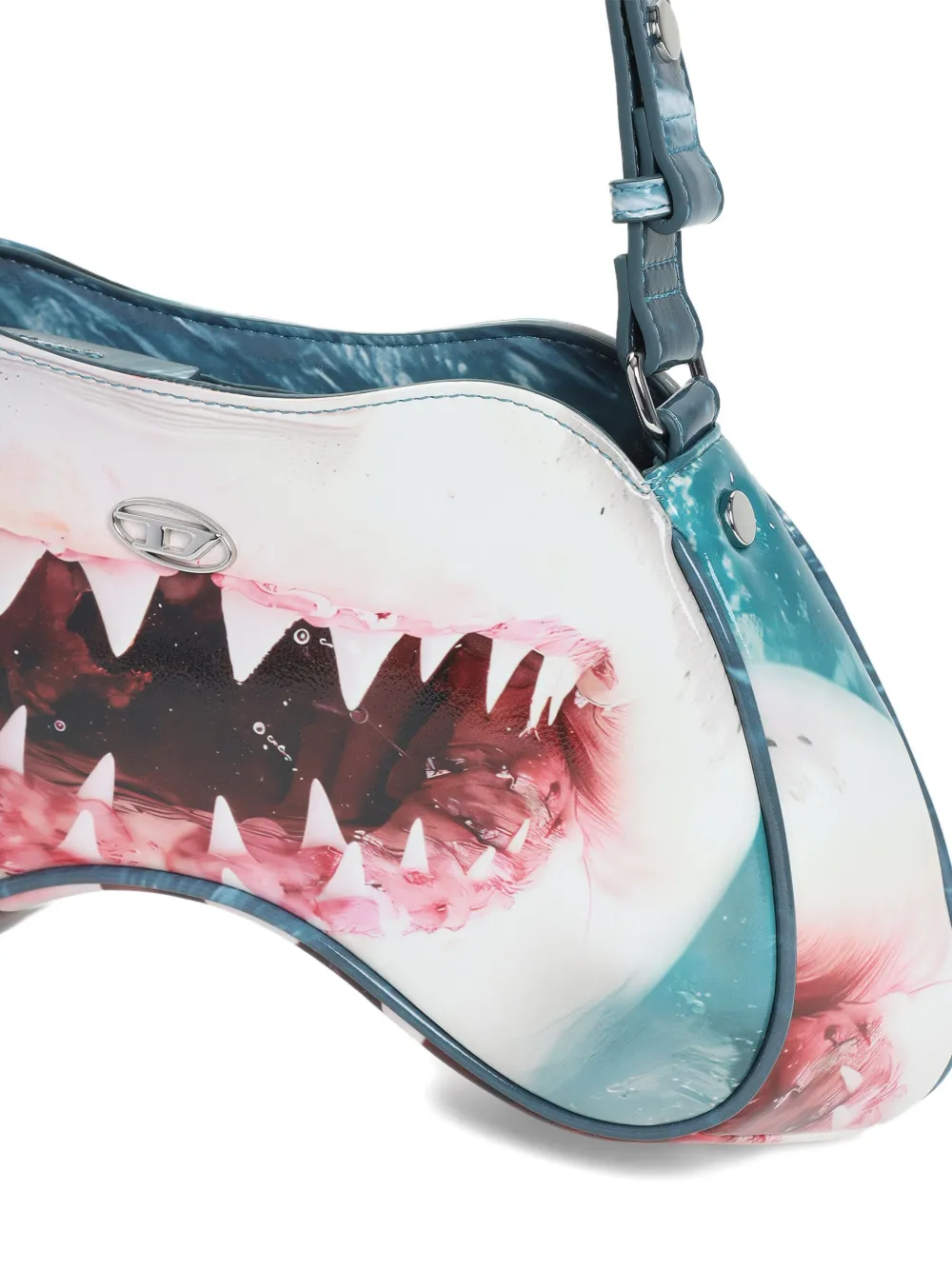 Diesel Play schoudertas met haaienmond Blauw