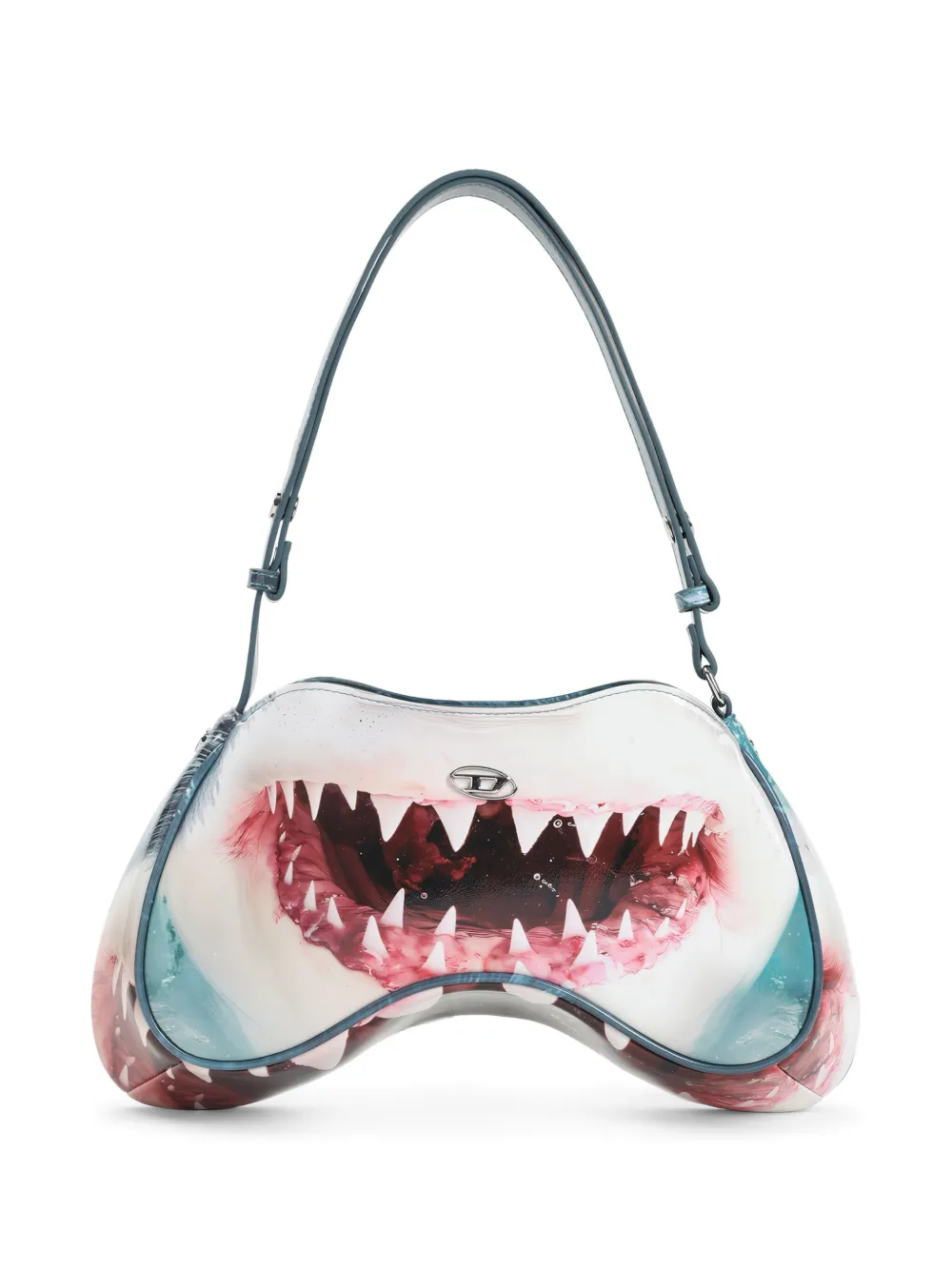 Diesel Play schoudertas met haaienmond Blauw