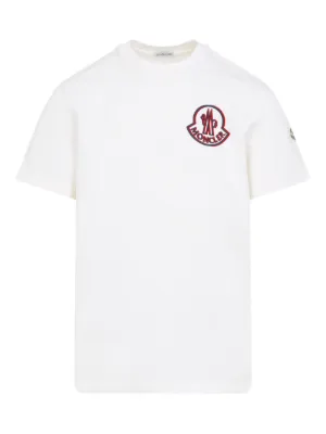 Moncler logo-patch Cotton T-shirt | White | FARFETCH