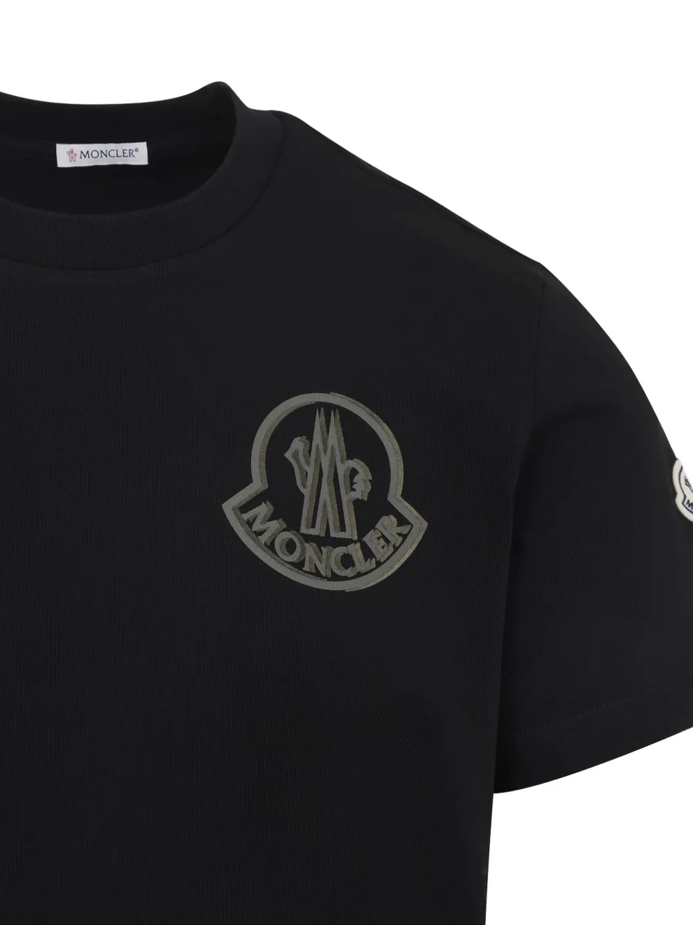 Moncler logo-patch cotton T-shirt Zwart