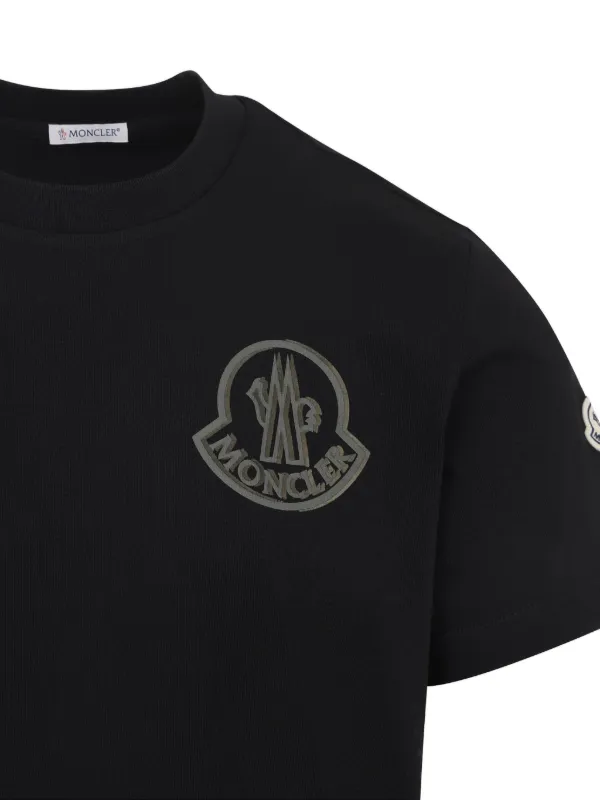 MONCLER ブラック Tシャツ ロゴプリント 中古・古着通販】MONCLER (モンクレール) ロゴプリントTシャツ