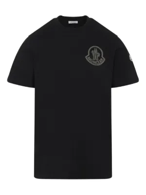Moncler flocked-logo Cotton T-shirt | Black | FARFETCH