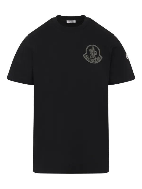 Moncler logo-patch Cotton T-shirt Black FARFETCH IN