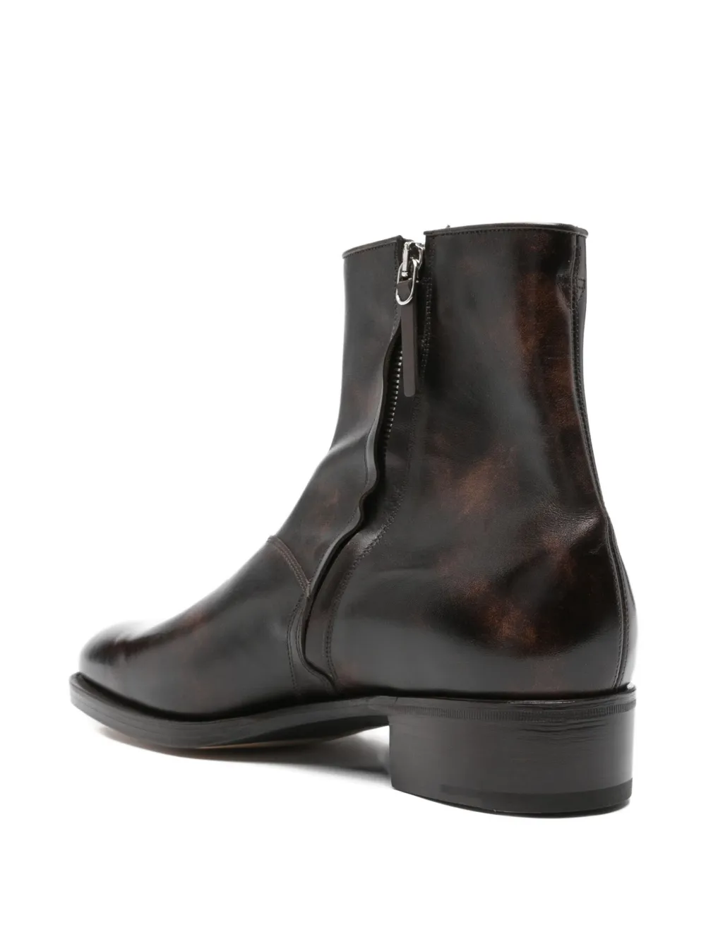 John Lobb Leren enkellaarzen met rits Bruin