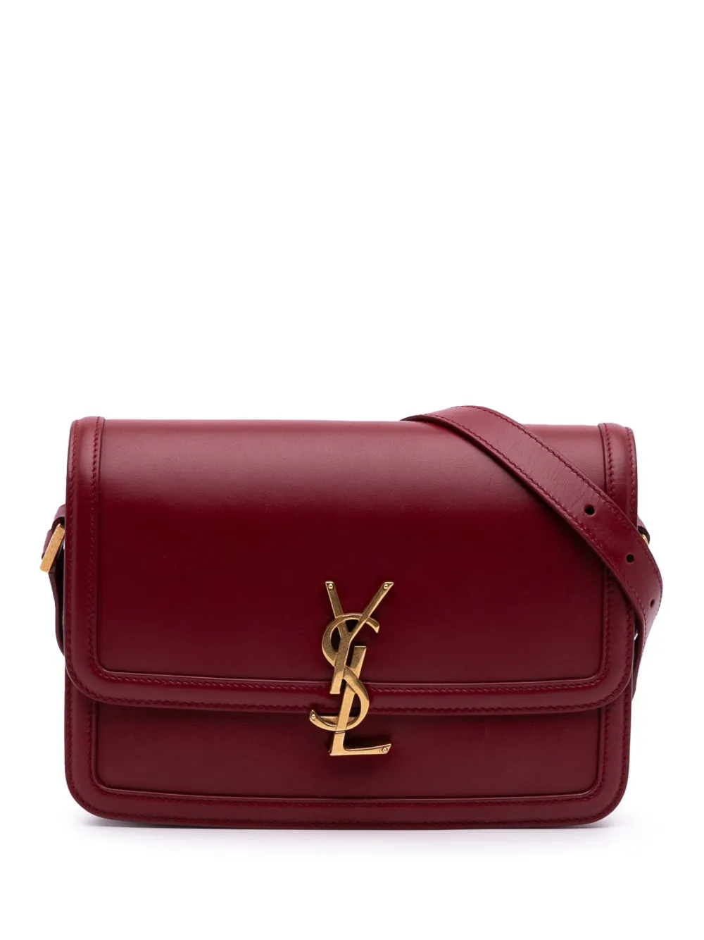 Pre-owned Saint Laurent 2021 Medium Calfskin Solferino Satchel In Box Crossbody Bag In Red