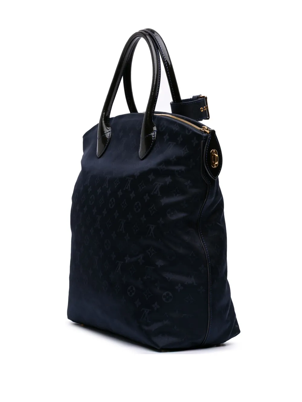 Pre-owned Louis Vuitton 2011 Monogram Nylon Desire Lockit Vertical Mm Tote Bag In Blue