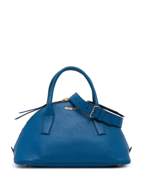 Miu Miu Pre-Owned 2010 Goatskin Madras Bowling Bag satchel