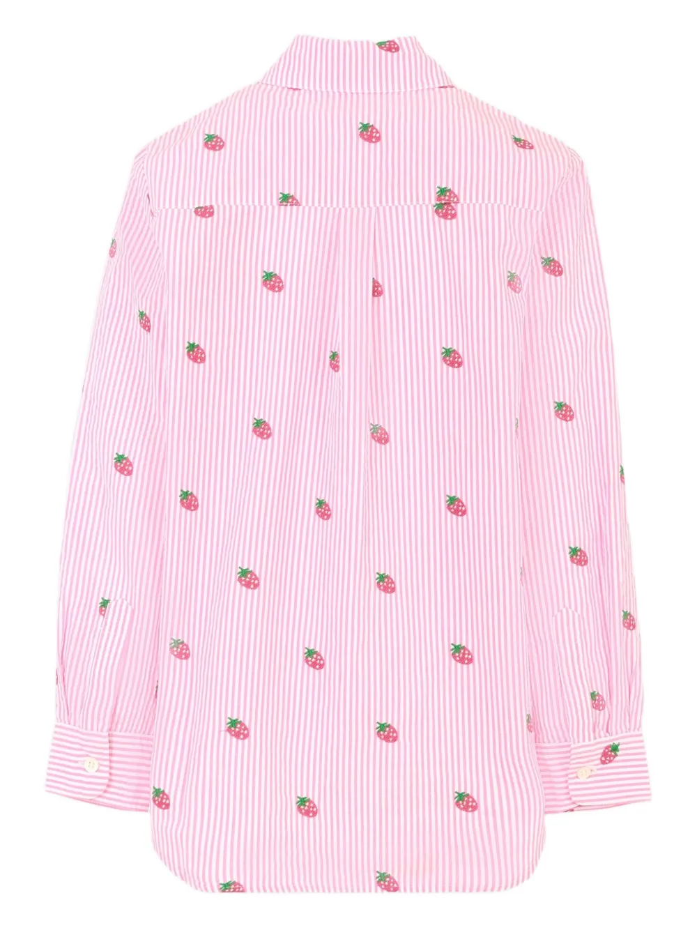 MC2 Saint Barth Kids Mini Brigitte gestreept shirt met aardbeiprint Roze