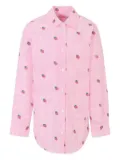 MC2 Saint Barth Kids Mini Brigitte strawberry-print striped shirt - Pink