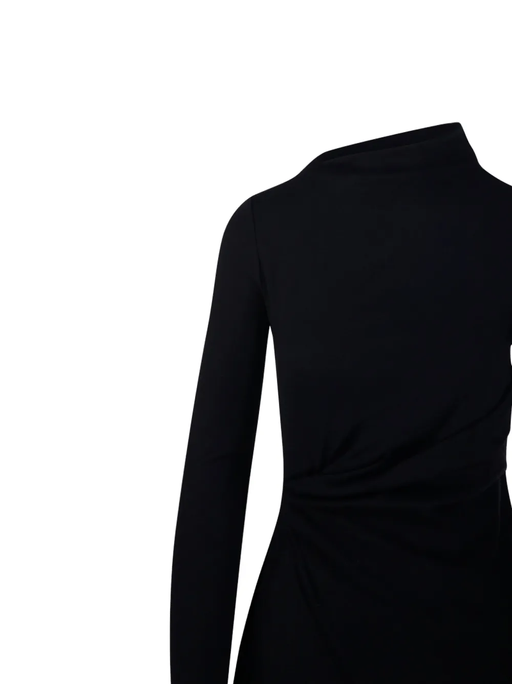 Sportmax Gesmockte jurk met asymmetrische hals Zwart