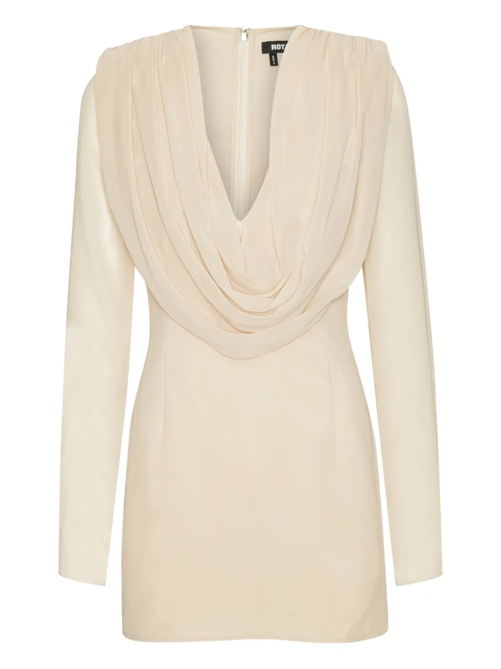 ROTATE BIRGER CHRISTENSEN cowl-neck long-sleeve mini dress | Neutrals | Image 1