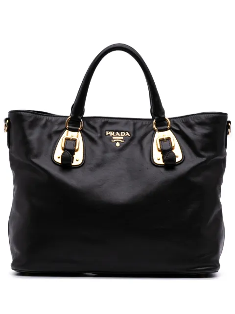 Prada Pre-Owned 2010-2025 Soft Calf Open Convertible Shopping Tote satchel