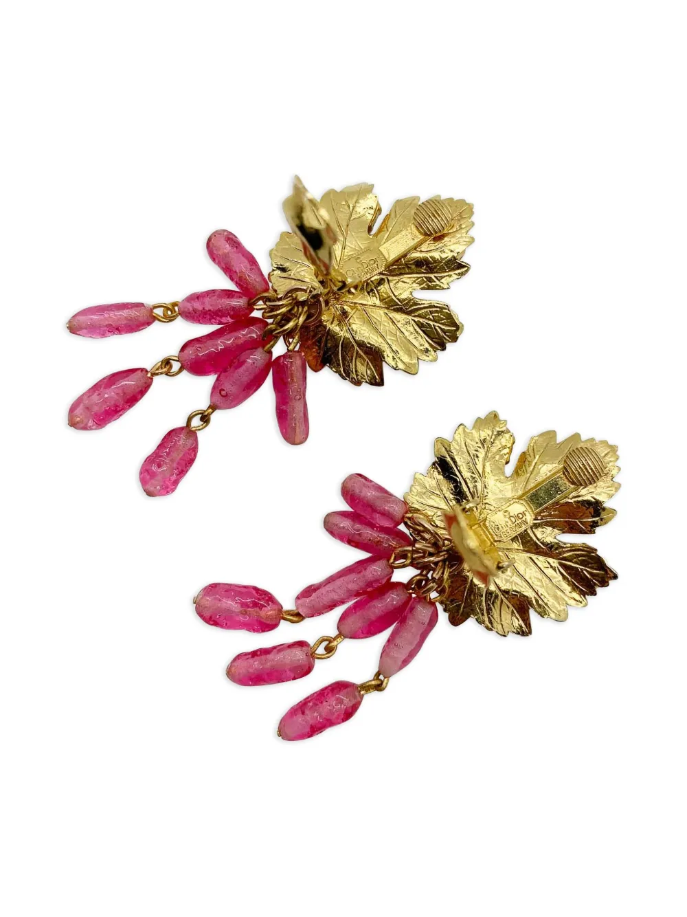 Christian Dior Pre-Owned 1970s leaf-shaped crystal earrings | Image 2