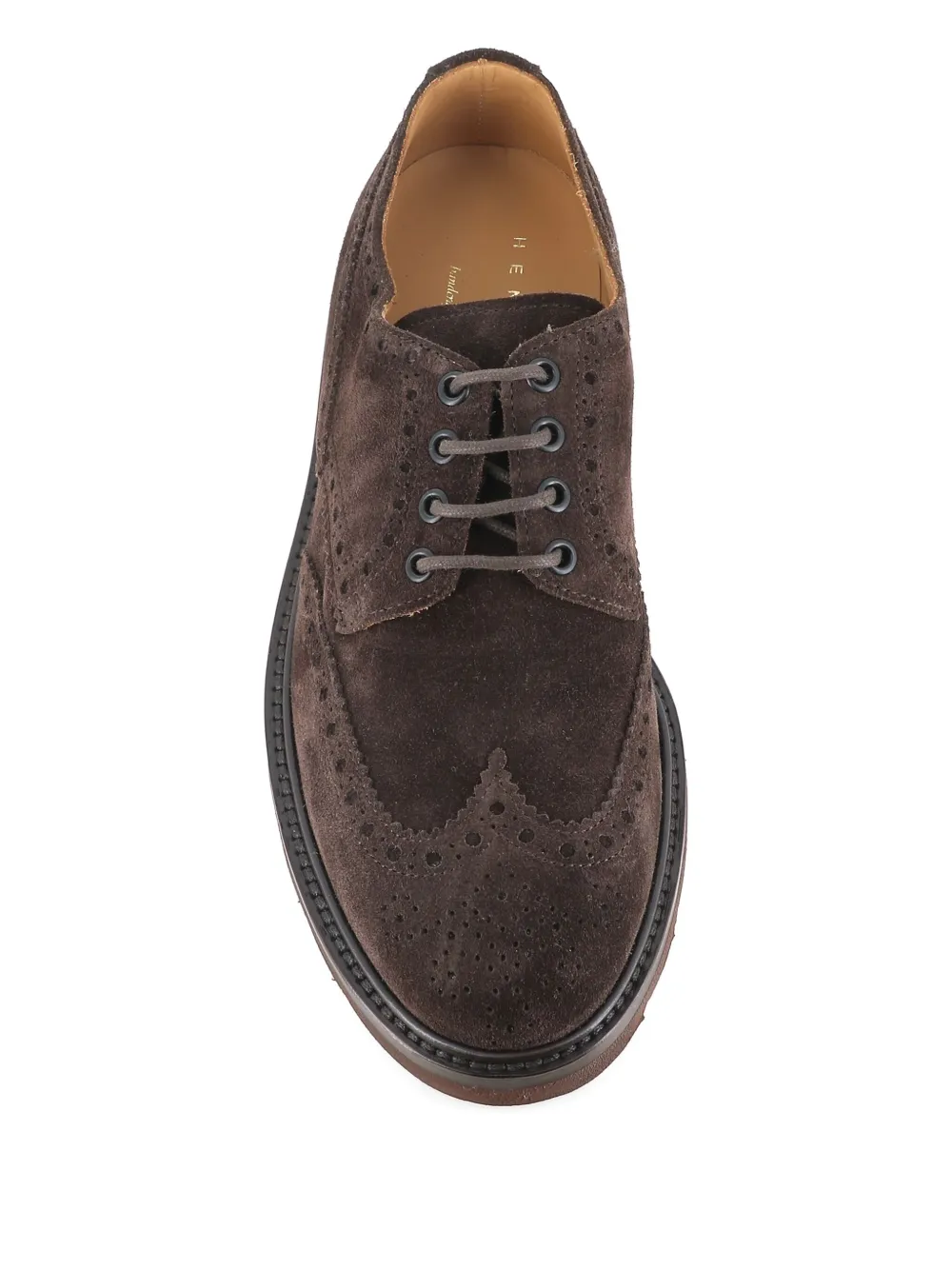 Henderson Baracco brogue-detail derby shoes Brown