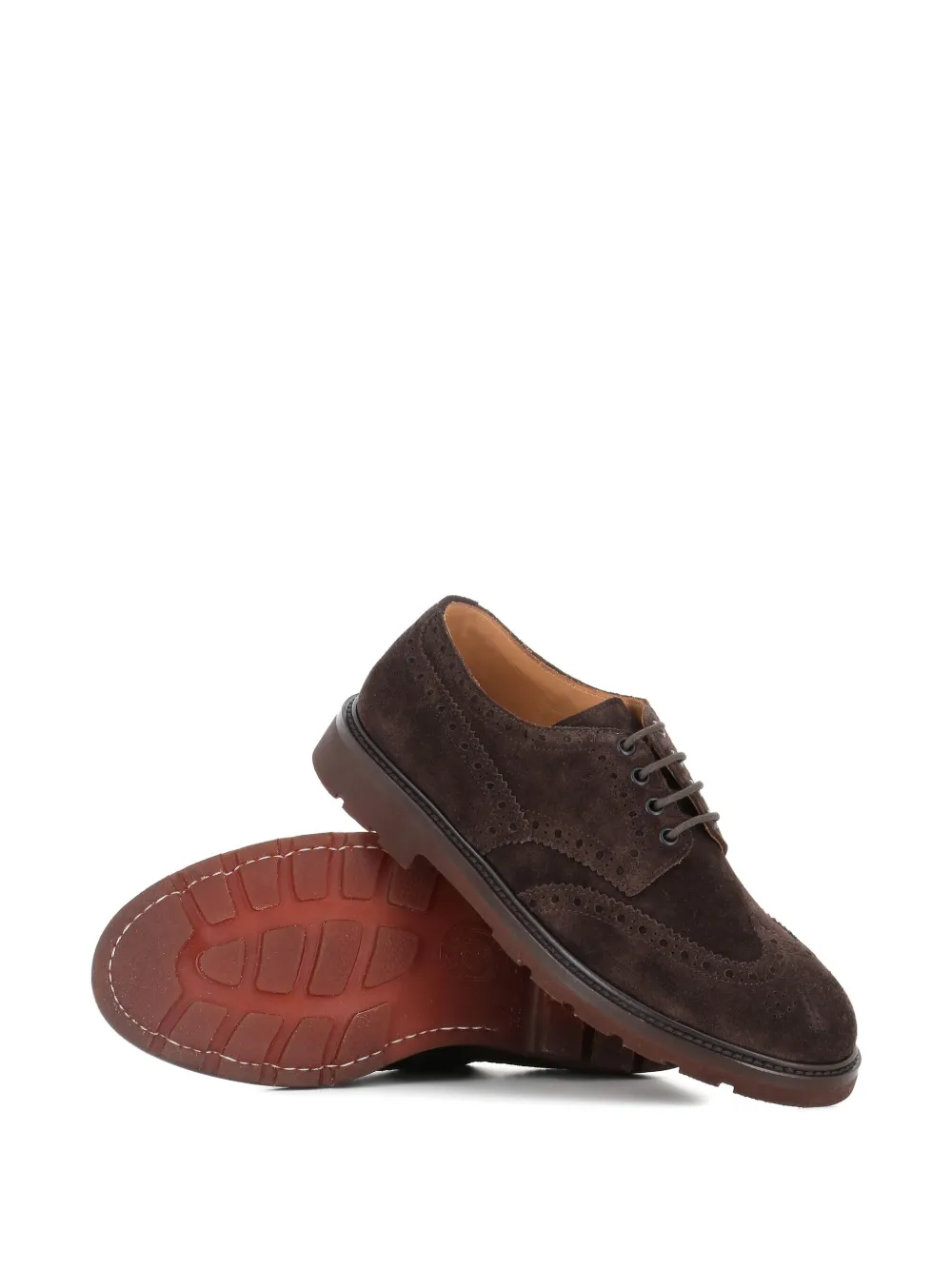 Henderson Baracco brogue-detail derby shoes Brown