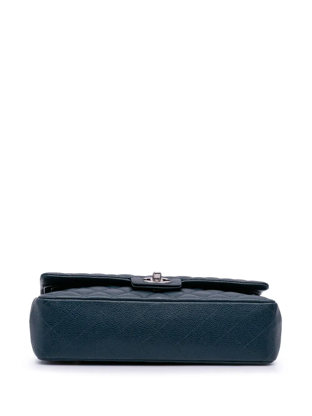 Pre-owned Chanel 2014-2015 Medium Classic Caviar Double Flap Shoulder Bag In Blue