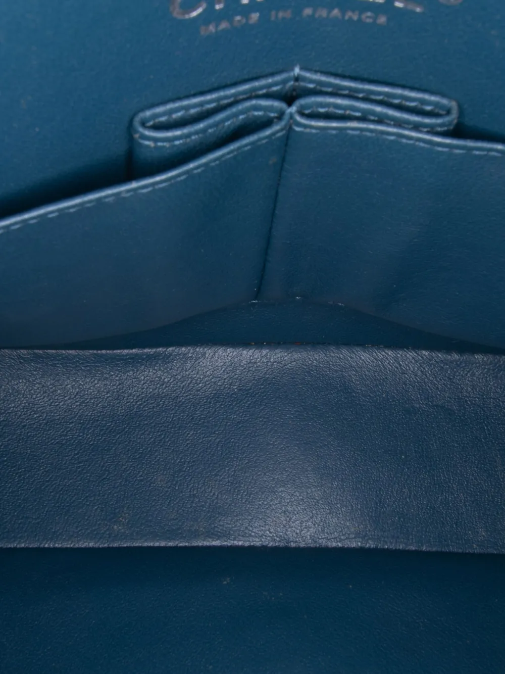 Pre-owned Chanel 2014-2015 Medium Classic Caviar Double Flap Shoulder Bag In Blue
