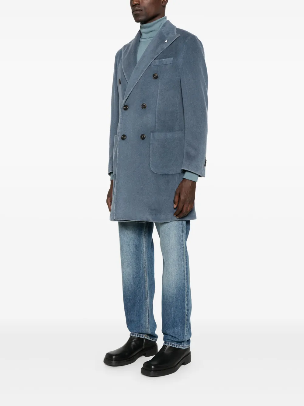 Double-Breasted Patch-Pocket Coat