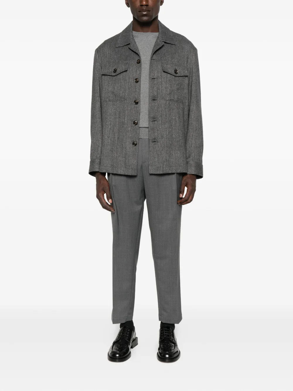 Piacenza Cashmere herringbone jacket | Shirt Jackets | Image 2