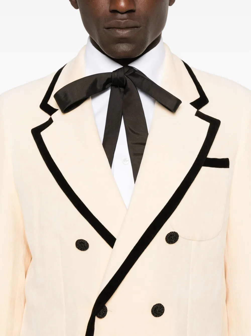 Valentino Garavani Blazer met borduurwerk en dubbele rij knopen Beige