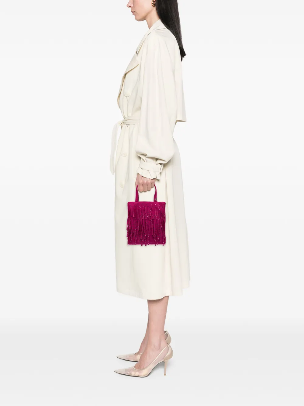 CHANEL Pre-Owned 2000-2002 Mini Suede Studded Fringe tote bag | Pre-Owned | Image 2