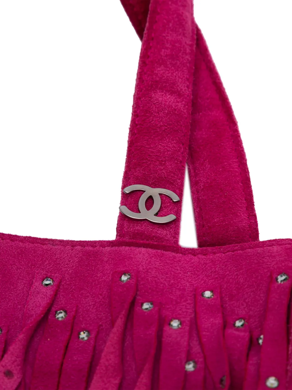 2000-2002 Mini Suede Studded Fringe Tote Bag