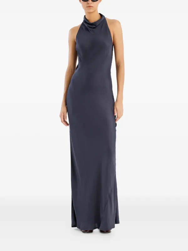 ROTATE BIRGER CHRISTENSEN lace-insert Maxi Dress | Blue ROTATE BIRGER CHRISTENSEN lace-insert Maxi Dress | Blue